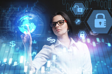 The concept of business, technology, the Internet and the network. A young entrepreneur working on a virtual screen of the future and sees the inscription: