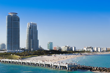 Obraz premium View at Miami South beach. South pointe pier