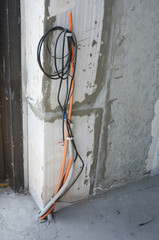 Installing communication wiring. Home wiring.