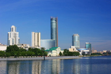 Fototapeta na wymiar Panorama of the city of Yekaterinburg