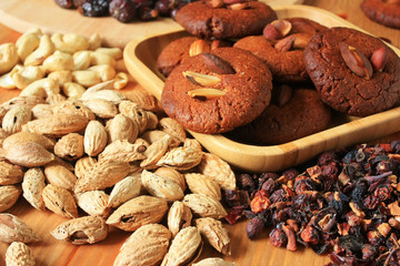 Biscuits and nuts for breakfast