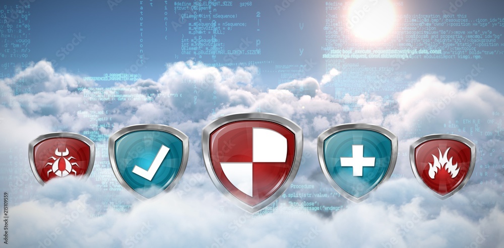 Canvas Prints composite image of red and blue symbols