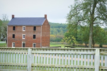 A beautiful antique house with the nice garden and tree, beautiful landscape in VA USA.