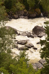 nature landscape landscape mountains valley hills rocks cave water waterfall stream river stream rock stone sky grass trees green blue white tourism excursions Russia,