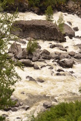 nature landscape landscape mountains valley hills rocks cave water waterfall stream river stream rock stone sky grass trees green blue white tourism excursions Russia,