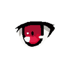 vector pixel art anime eye cartoon