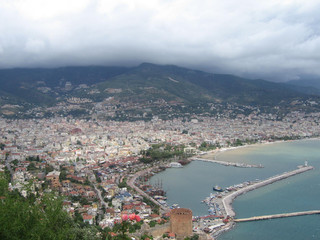 Fototapeta premium top view of the city and the Bay