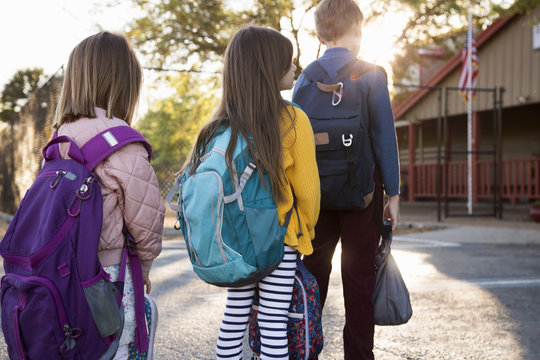 Siblings going to school