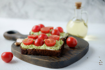 Sandwiches with cherry tomatoes