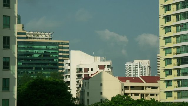 Timelapse between apartment buildings Singapore Asia