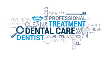 Obraz premium Dental care tag cloud
