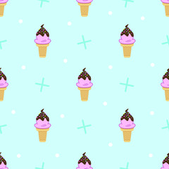 Seamless vector pattern with sweet icecream.