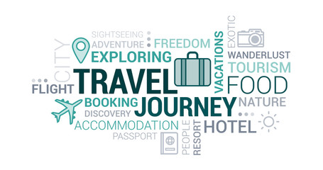Travel, adventure and tourism tag cloud