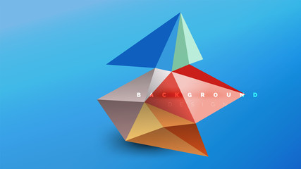 Abstract background - geometric origami style shape composition, triangular low poly design concept. Colorful trendy minimalistic illustration