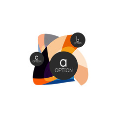 Abstract colorful geometric option infographics design template with sample abc options. Abstract background for business presentation or information banner