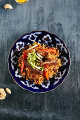 Pilaf, Pilau or Plov with Beef Meat