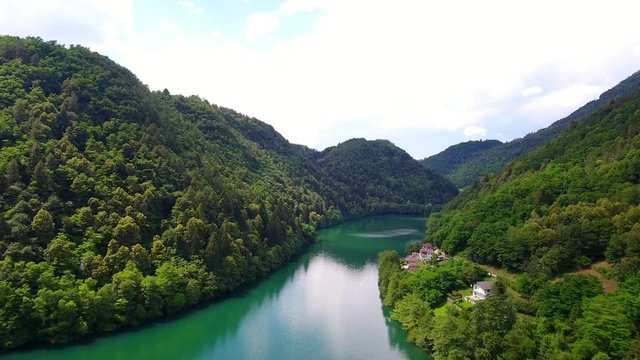 Lake Levico in the Trentino region, Italy.