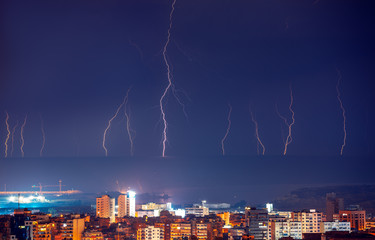 Lightning in night city