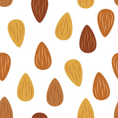 Almond seamless pattern, vector