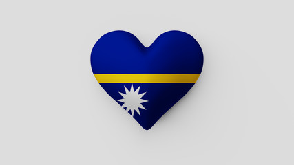 Corazón bandera Nauru. 3D