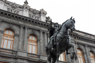 Equestrian sculpture of Charles IV of Spain located at Manuel Tolsa square in Mexico city downtown. This sculpture is better know as 