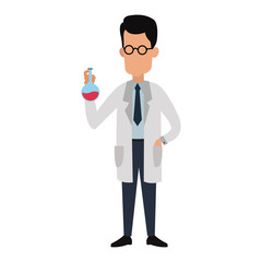 Scientific male avatar vector illustration graphic design