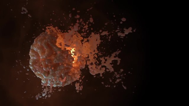 Attack of a T-cell on a virus, killer cell animation