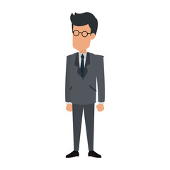 Businessman avatar cartoon vector illustration graphic design