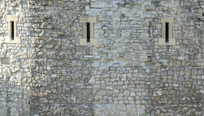  Close up of a medieval castle stone wall