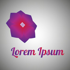 logotype/In the picture the logo is a violet flower with a shadow, a logo for a new firm, institution, brand.