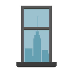 Window with cityscape view vector illustration graphic design