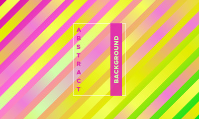Colorful Striped Background with Glow Effect. Abstract Minimal Design with Trendy Gradient in Pink, Green, Yellow Colors. Eps10 Vector. Placard with Lines Grid. Striped Background in Modern Style.