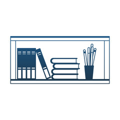 Books in shelf vector illustration graphic design