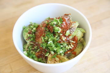 Homemade guacamole dip