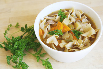 Homemade chicken noodle soup