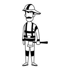 Firefigther avatar cartoon vector illustration graphic design