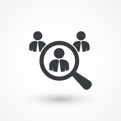 Looking For An Employee. Looking For Talent. Search for businessman. Flat icon design