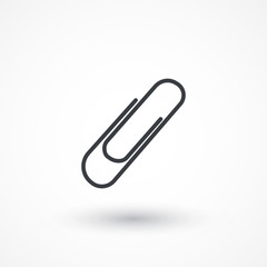 Paper clip web flat icon. Flat design style