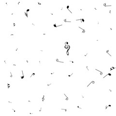 black music notes isolated on white background. Vector illustration