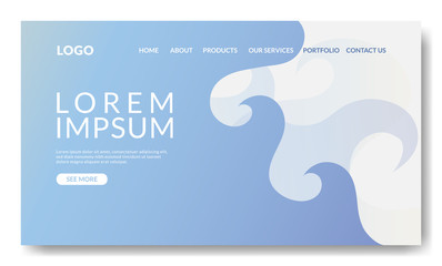 Web page design template. Landing page template