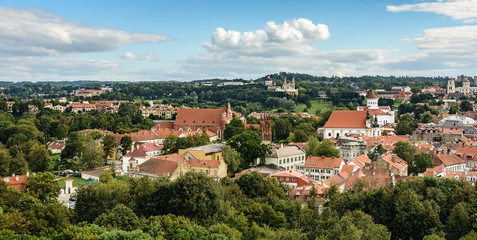Fototapeta na wymiar View of the city of Vilnius from Gediminas tower. Lithuania
