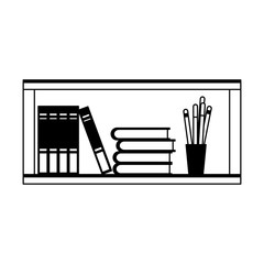 Books in shelf vector illustration graphic design