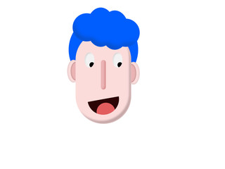 Blue haired man
