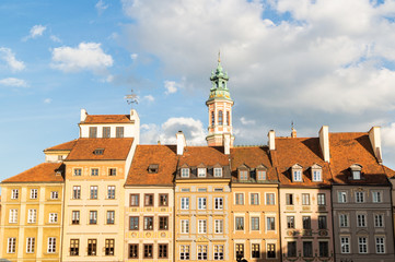 Fototapeta premium Main square of old town Warsaw. Tourism in European.