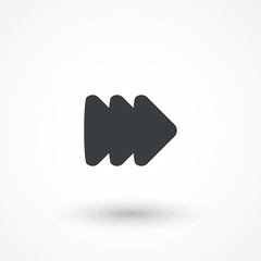 Arrow of three right grouped filled arrows icon