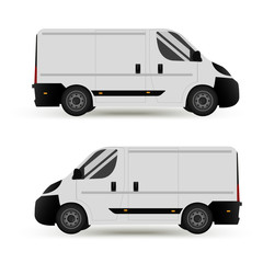 
Car. Isolated on white background. Vector illustration of delivery. Flat style. Side view. Profile.