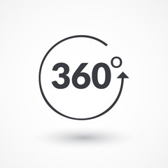 Angle 360 degrees sign icon. Geometry math symbol. Full rotation
