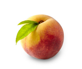 Peach with leaves
