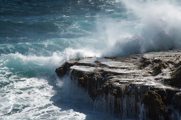 Large waves crushing at the shore