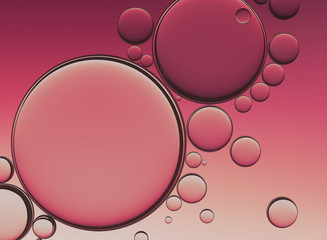 Oil Bubbles Isolated on White Background, Closeup Collagen Emulsion in Water. Illustration. Gold Serum Droplets.